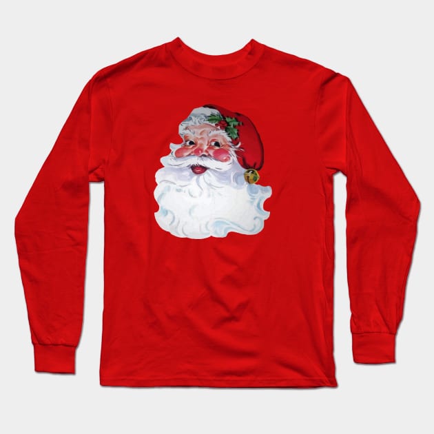 Vintage Santa Claus Jolly Face and Rosy Cheeks Long Sleeve T-Shirt by taiche